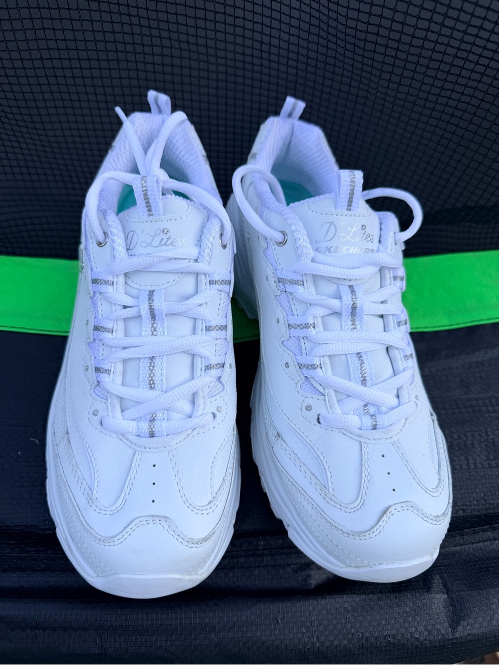 Skechers White D'Lites Women's Lace-Up Sneakers - Picture 3 of 8